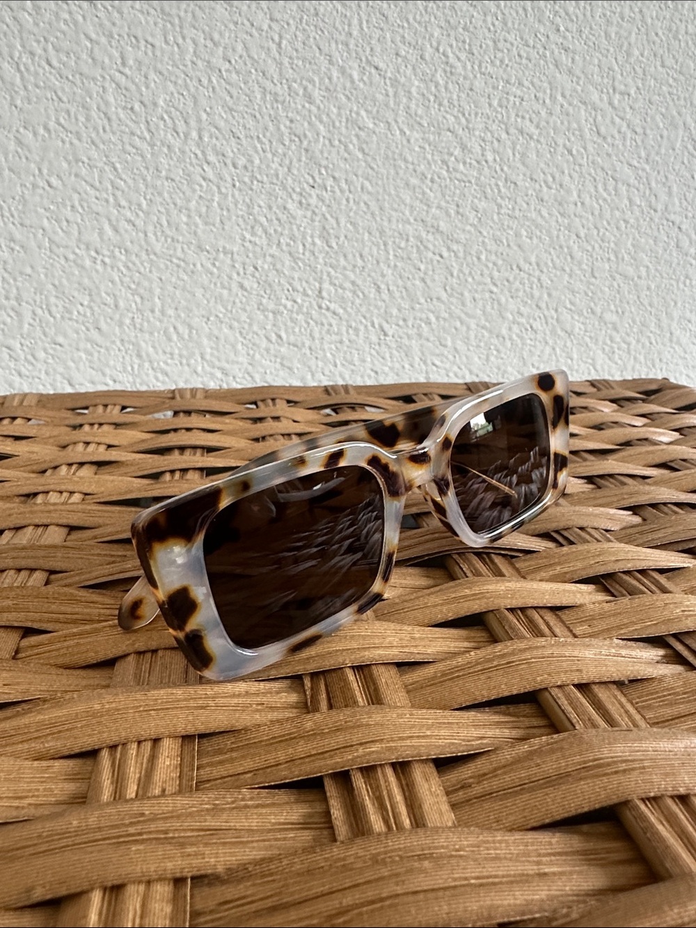 Tortoiseshell Rectangular Women’s Sunglasses - Brown Lenses